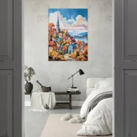 Tableau Mont Tremblant, Village coloré mont tremblant, village coloré