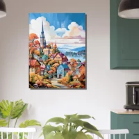 Tableau Mont Tremblant, Village coloré mont tremblant, village coloré