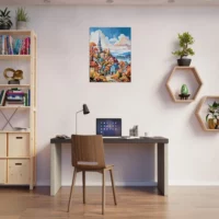 Tableau Mont Tremblant, Village coloré mont tremblant, village coloré