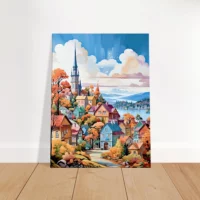 Tableau Mont Tremblant, Village coloré mont tremblant, village coloré