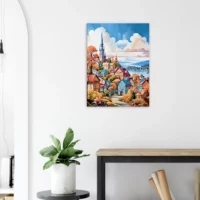 Tableau Mont Tremblant, Village coloré mont tremblant, village coloré