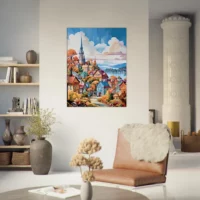 Tableau Mont Tremblant, Village coloré mont tremblant, village coloré