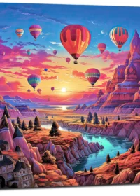 Montgolfières et Paysage de Cappadoce coloré montgolfières et paysage de cappadoce coloré