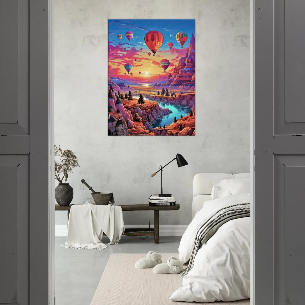 Montgolfières et Paysage de Cappadoce coloré montgolfières et paysage de cappadoce coloré