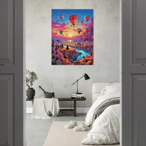 Montgolfières et Paysage de Cappadoce coloré montgolfières et paysage de cappadoce coloré