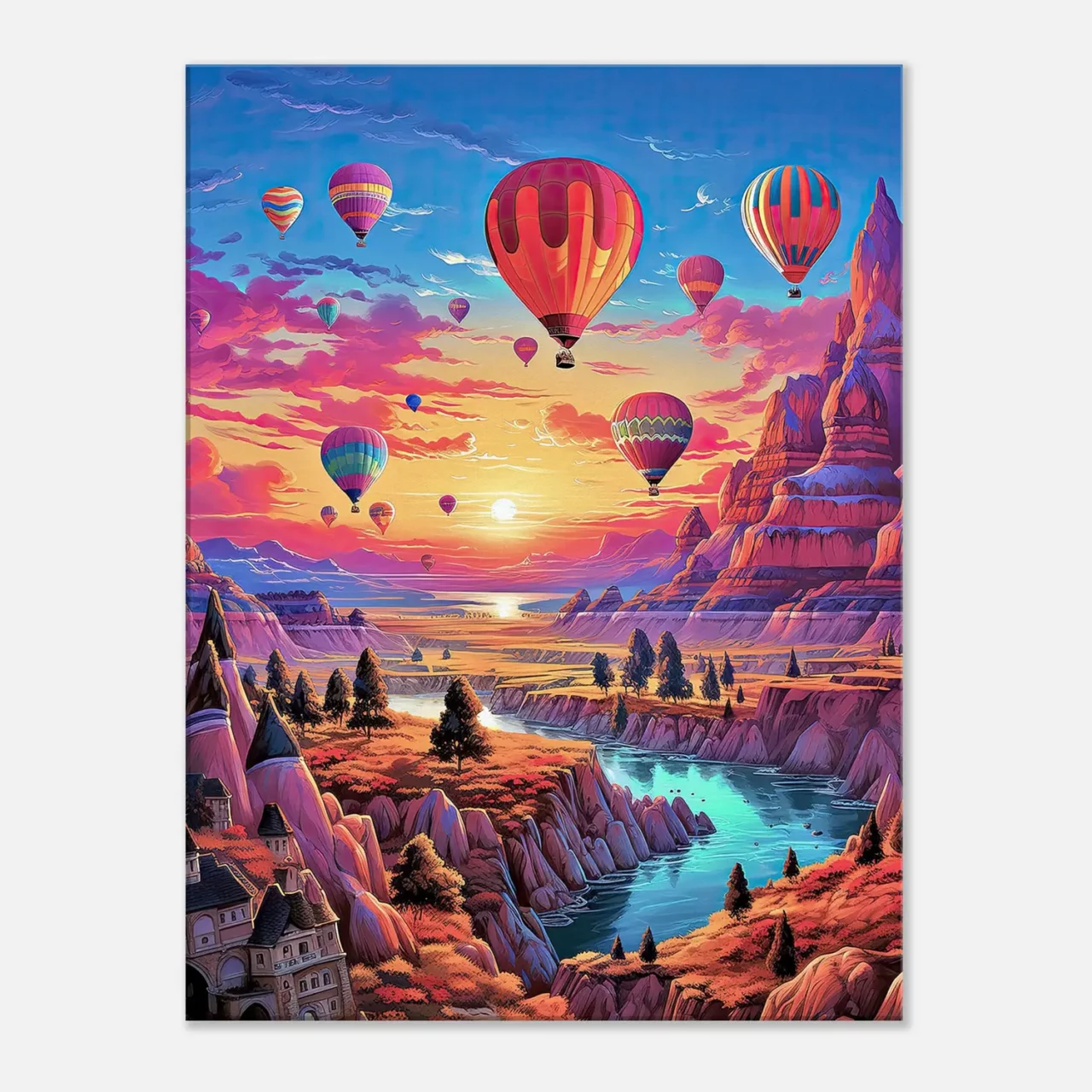 Montgolfières et Paysage de Cappadoce coloré montgolfières et paysage de cappadoce coloré