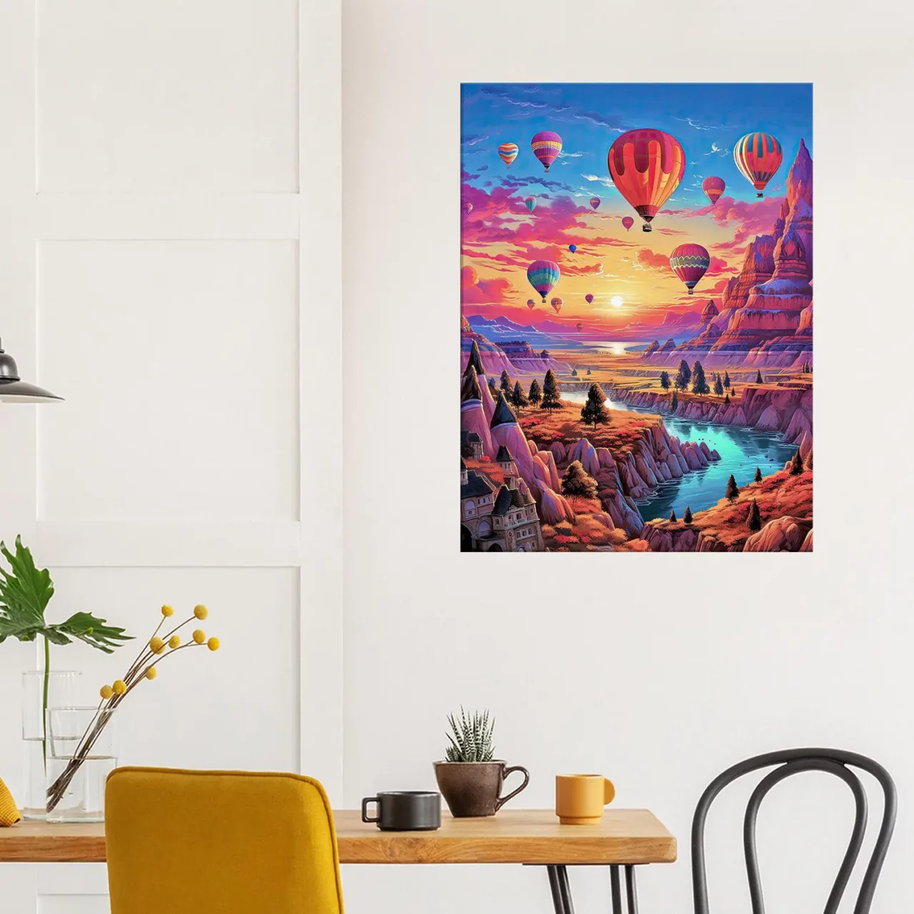 Montgolfières et Paysage de Cappadoce coloré montgolfières et paysage de cappadoce coloré