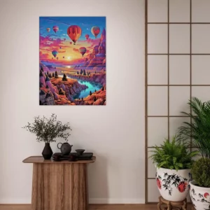 Montgolfières et Paysage de Cappadoce coloré montgolfières et paysage de cappadoce coloré