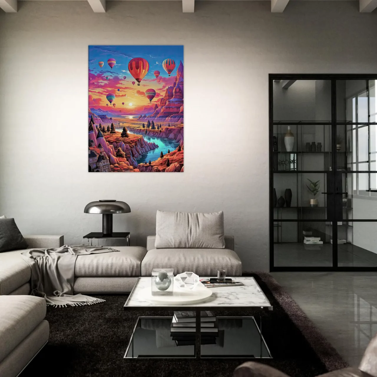 Montgolfières et Paysage de Cappadoce coloré montgolfières et paysage de cappadoce coloré