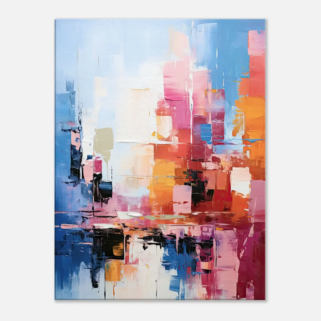 reflets urbains dans un jeu abstrait de lumière et de couleur