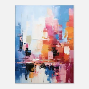 reflets urbains dans un jeu abstrait de lumière et de couleur