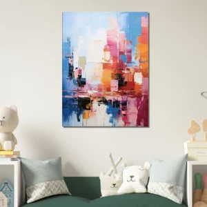 reflets urbains dans un jeu abstrait de lumière et de couleur