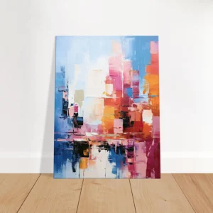 reflets urbains dans un jeu abstrait de lumière et de couleur