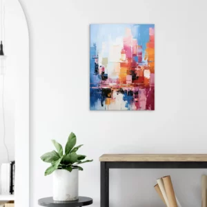 reflets urbains dans un jeu abstrait de lumière et de couleur