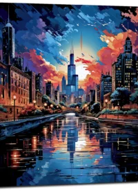 Reflets de Chicago au crépuscule reflets de chicago au crépuscule