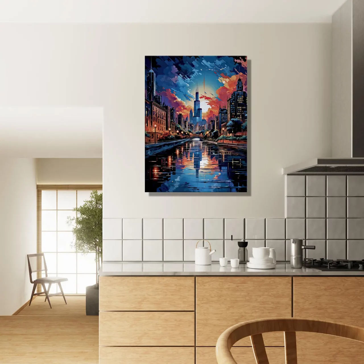 reflets de chicago au crépuscule