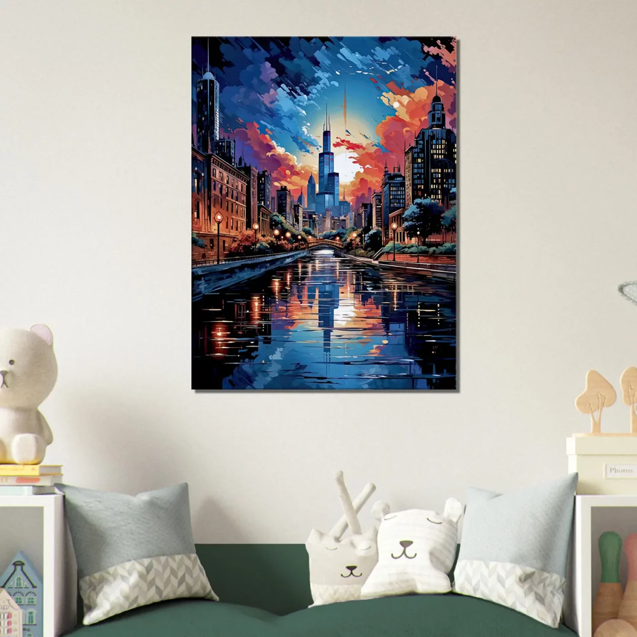 reflets de chicago au crépuscule