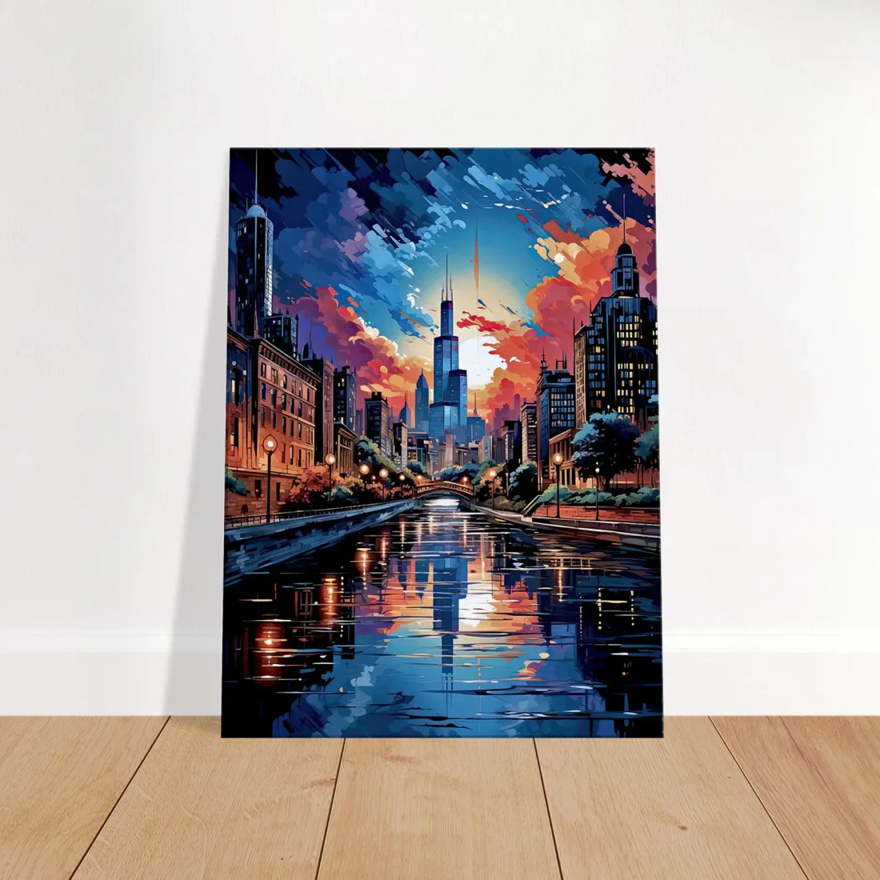 reflets de chicago au crépuscule