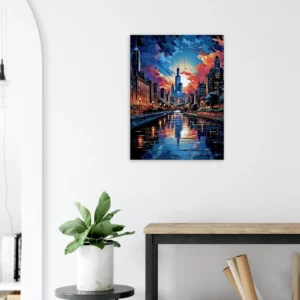 reflets de chicago au crépuscule