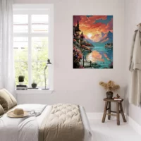 reflets dorés sur le lac de côme