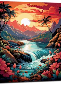 rivière tropicale descendant des montagnes