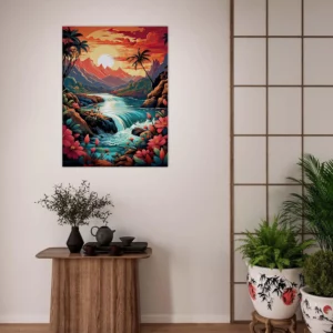 rivière tropicale descendant des montagnes