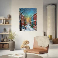 Toile Série Hiver Montréal – Peinture 1 série hiver montréal peinture 1