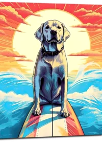 Cadre Surfeur Canin : Aventure d’Été sur les Vagues surfeur canin : aventure d'Été sur les vagues