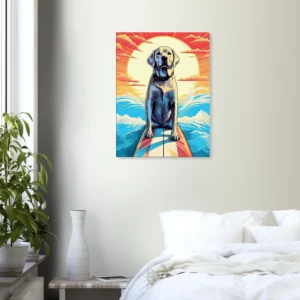 surfeur canin : aventure d'Été sur les vagues