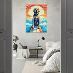 surfeur canin : aventure d'Été sur les vagues