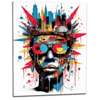 Tableau Urbanité Basquiat : Portrait Pop Art de New York urbanité basquiat : portrait pop art de new york