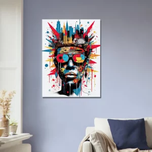 Tableau Urbanité Basquiat : Portrait Pop Art de New York urbanité basquiat : portrait pop art de new york