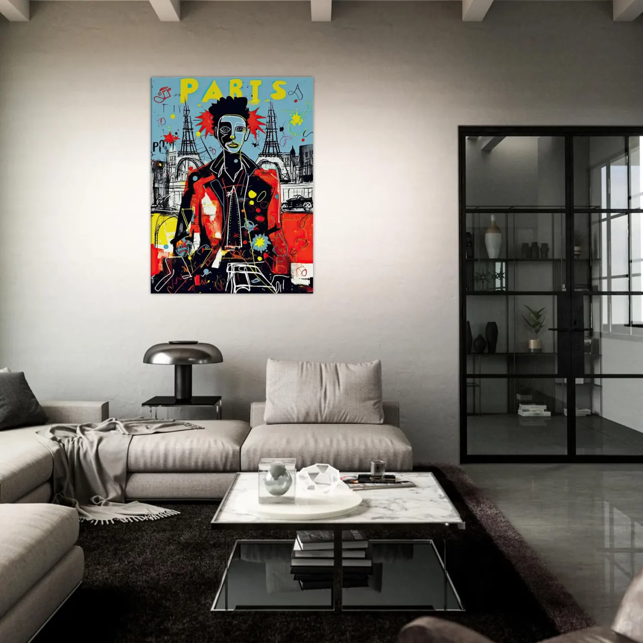 Tableau Vision artistique moderne de Paris par Basquiat vision artistique moderne de paris par basquiat