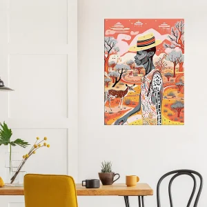 Tableau d'Art Australien pastel et Aborigène