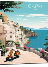 Cadre Évasion Vintage à Capri, Perle d’Italie capri style affiche rétro