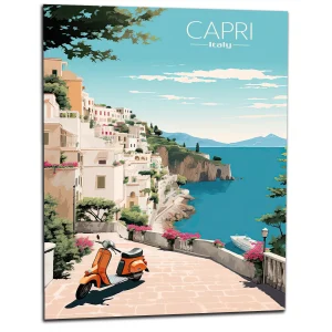 Cadre Évasion Vintage à Capri, Perle d’Italie capri style affiche rétro