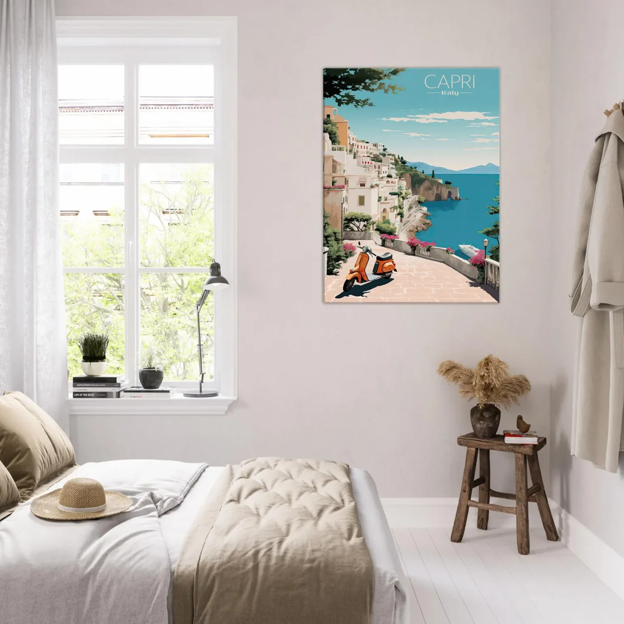 Cadre Évasion Vintage à Capri, Perle d’Italie capri style affiche rétro