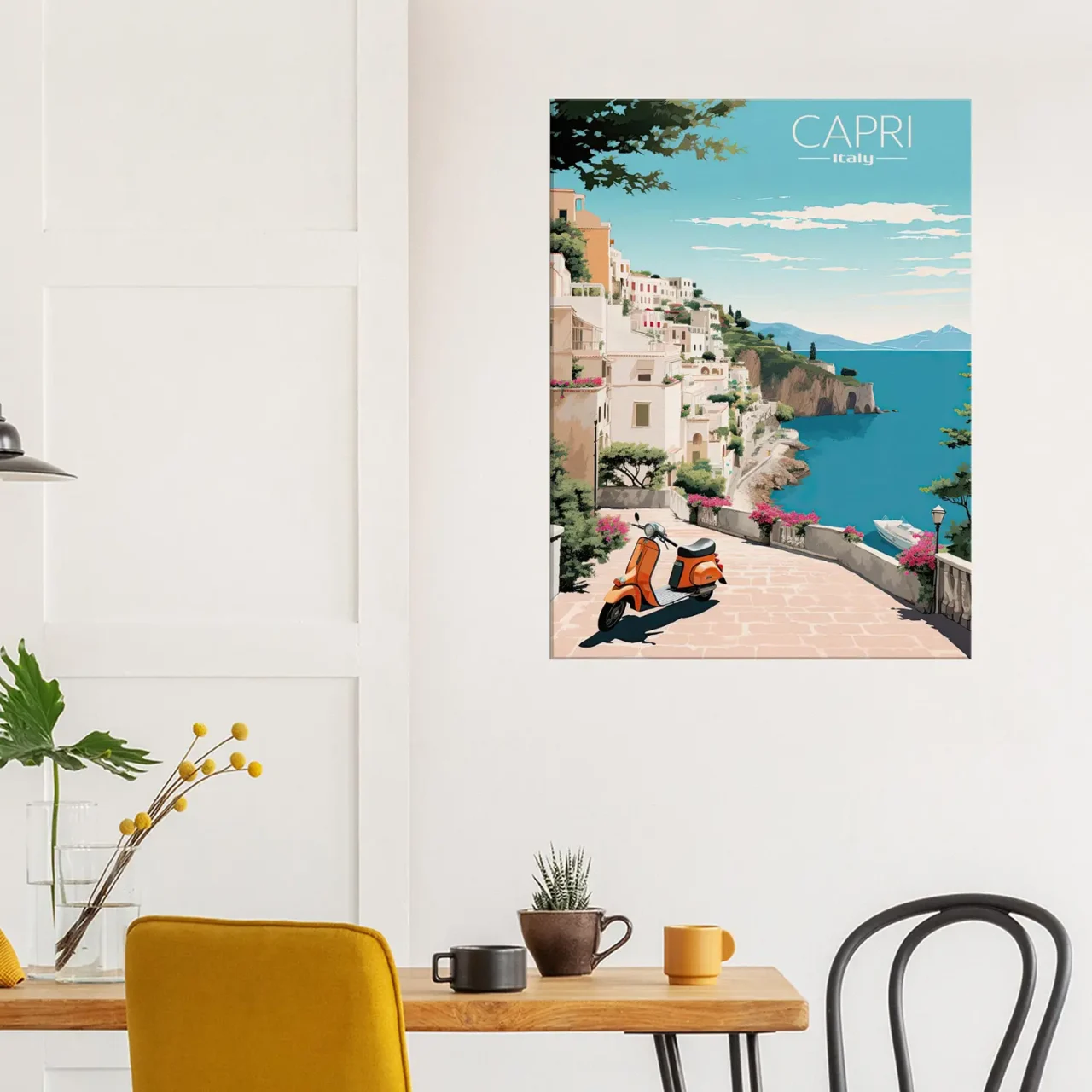 Cadre Évasion Vintage à Capri, Perle d’Italie capri style affiche rétro