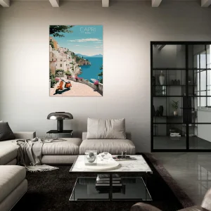 Cadre Évasion Vintage à Capri, Perle d’Italie capri style affiche rétro