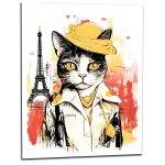 charme parisien à travers les yeux d’un chat artiste