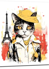 Cadre Charme parisien à travers les yeux d’un chat artiste charme parisien à travers les yeux d’un chat artiste