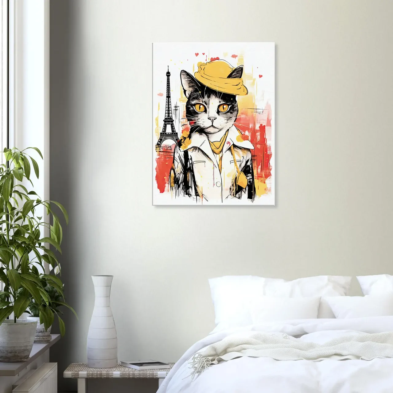 charme parisien à travers les yeux d’un chat artiste