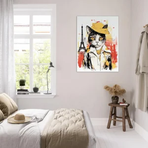 charme parisien à travers les yeux d’un chat artiste