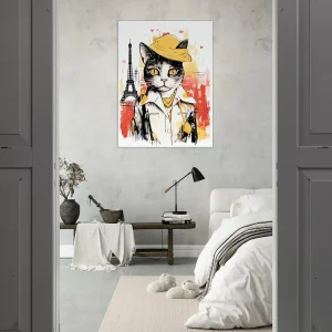 charme parisien à travers les yeux d’un chat artiste