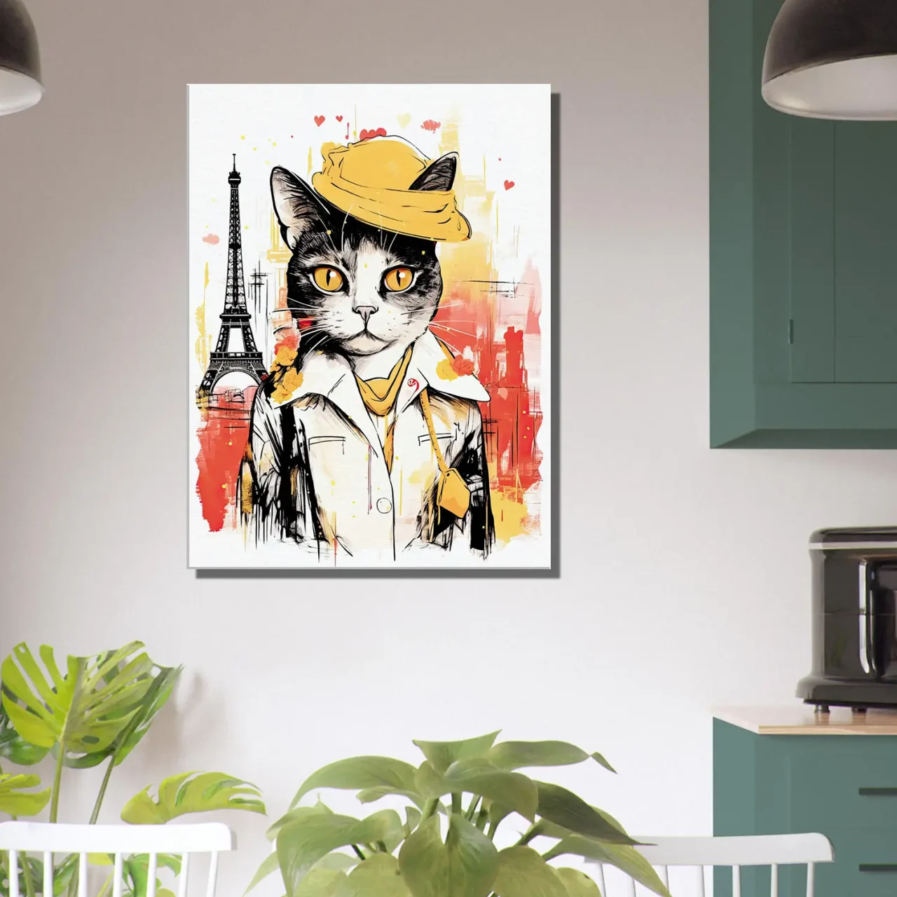 charme parisien à travers les yeux d’un chat artiste