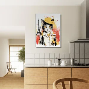 charme parisien à travers les yeux d’un chat artiste