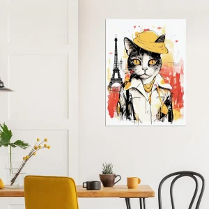 charme parisien à travers les yeux d’un chat artiste