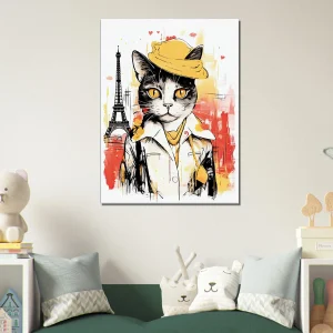 charme parisien à travers les yeux d’un chat artiste