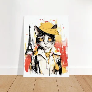 charme parisien à travers les yeux d’un chat artiste