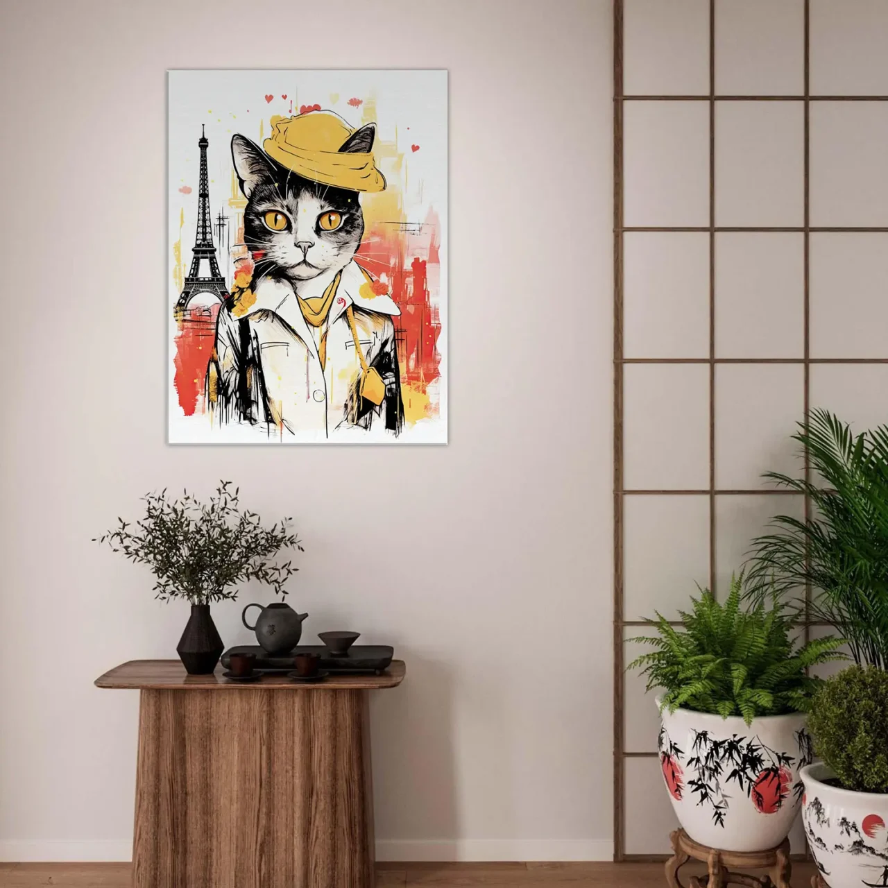 charme parisien à travers les yeux d’un chat artiste